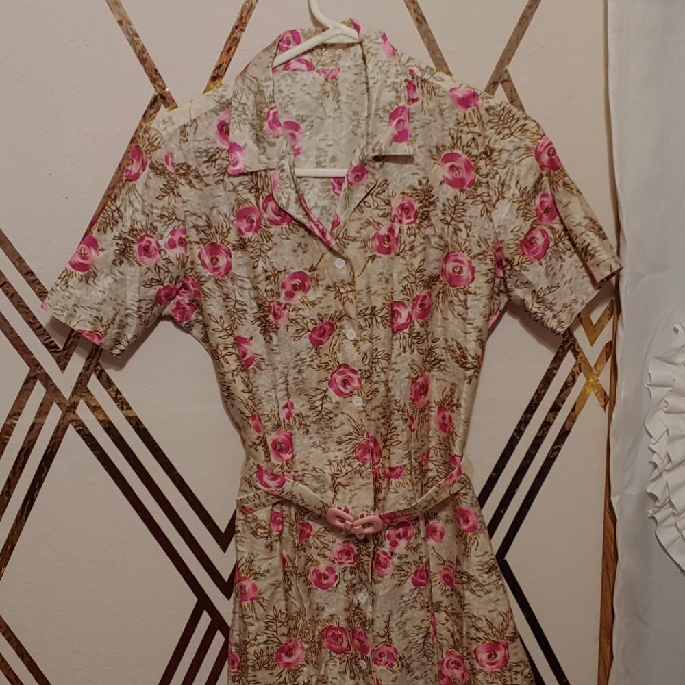 Vintage custom-made button down dress